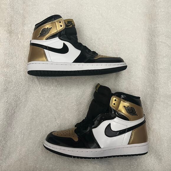 Jordan 1 Retro High NRG Patent Gold Toe Men's sz 4.5 US Nike 861428-007 - Picture 4 of 14